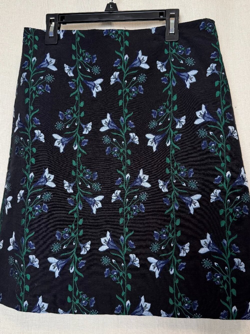 Ann Taylor Factory Blue and Black Floral Skirt